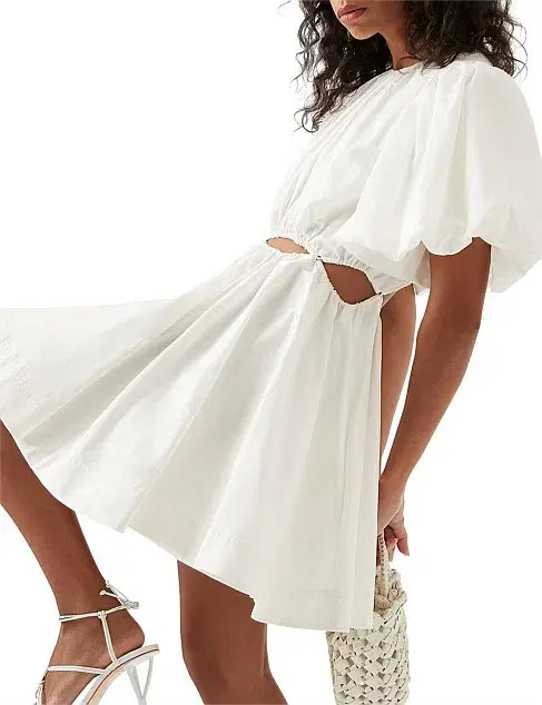 Aje Henriette Cut Out Mini Dress White Size 8 for rent on The Volte - main image