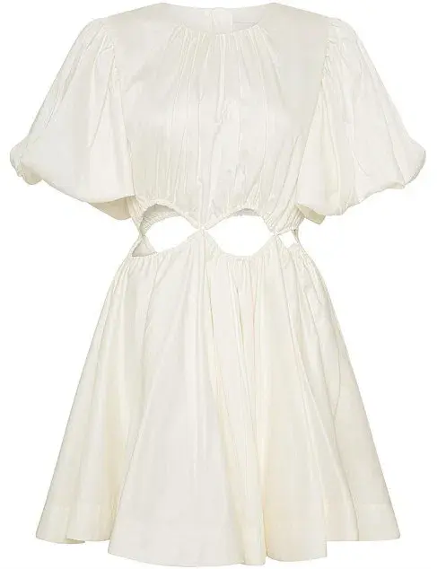 Aje Henriette Cut Out Mini Dress White Size 8 for rent on The Volte - main image