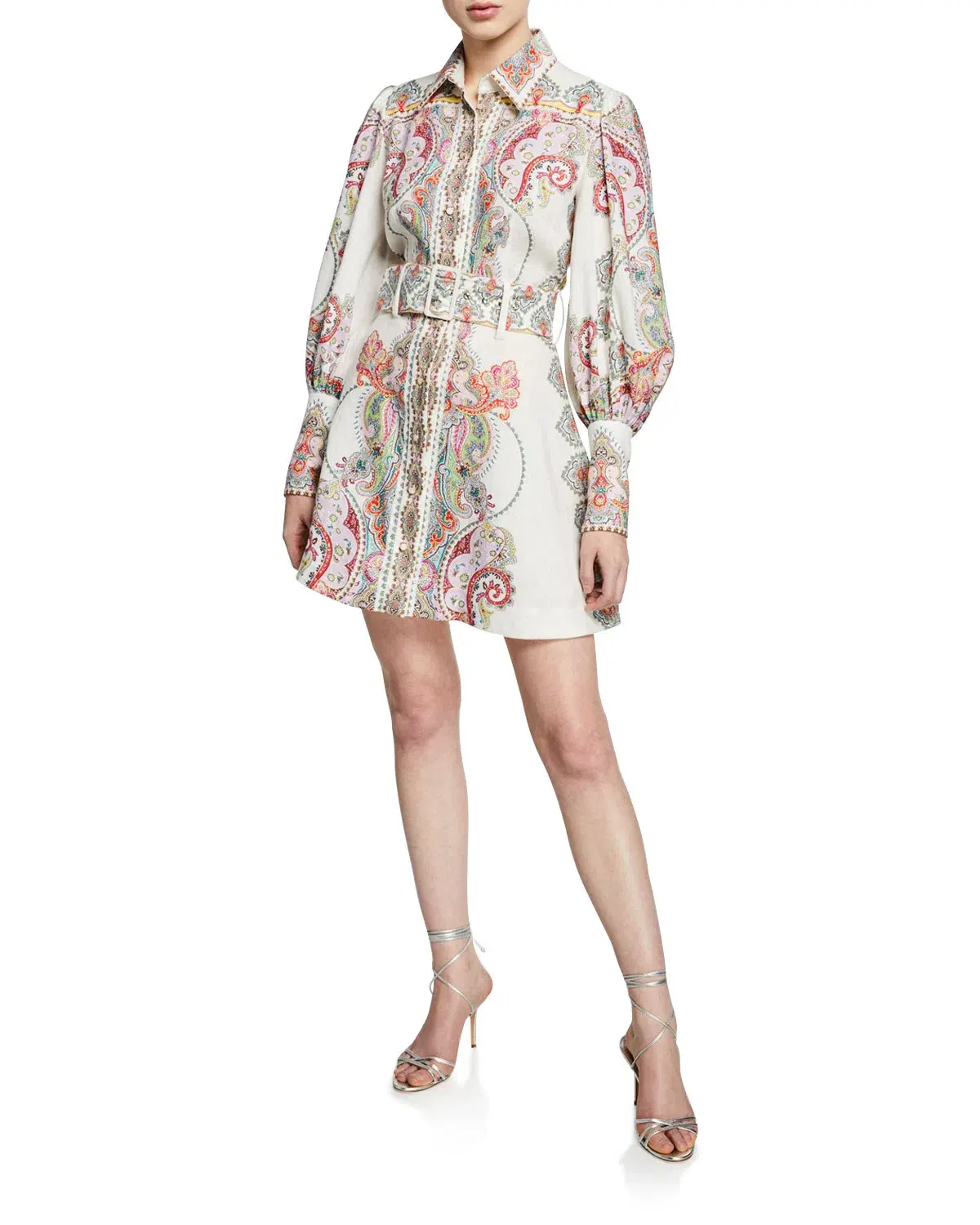 Zimmermann Ninety Six Shirt Mini Dress Multi Size 1 / AU 10 - Image 1