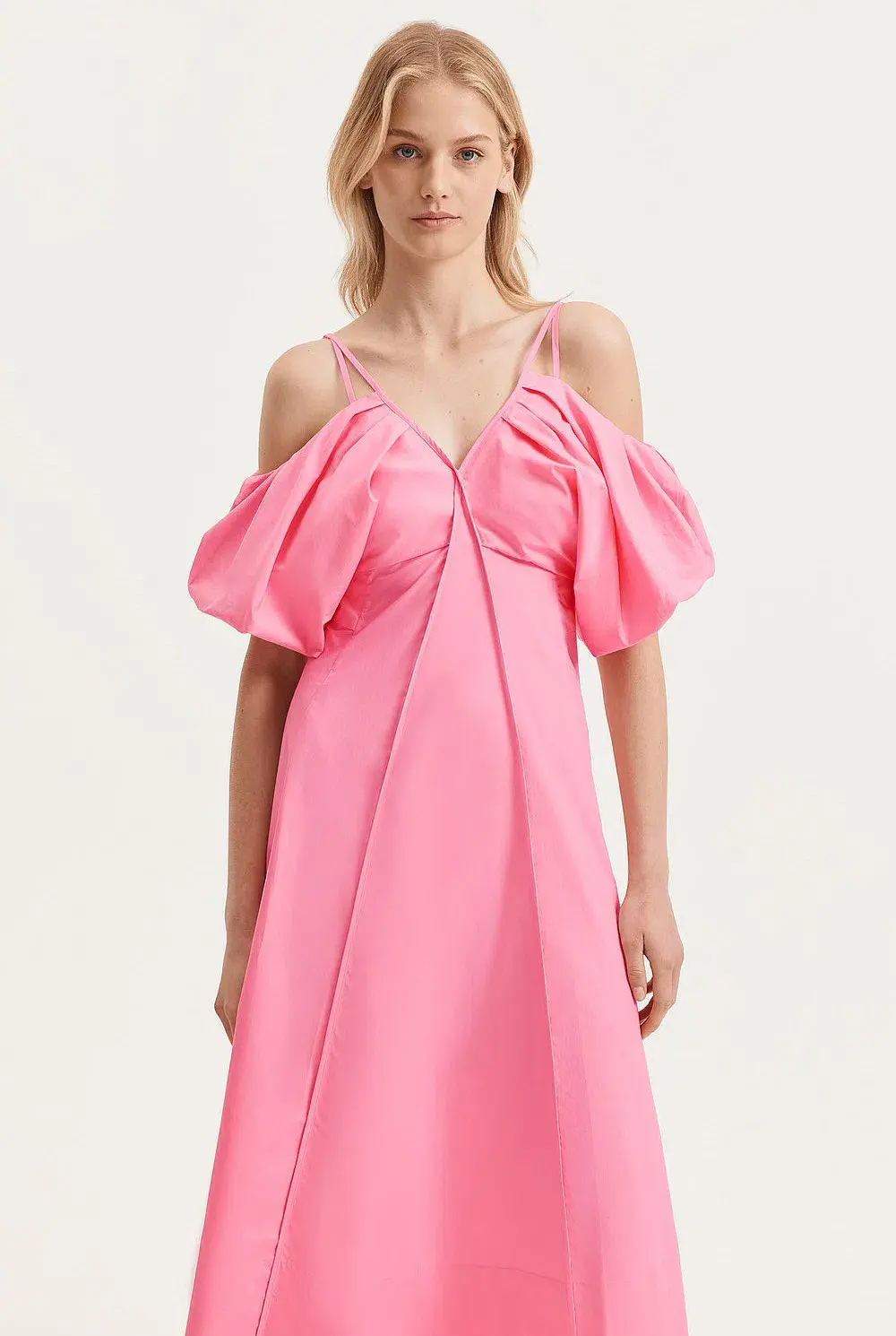 Country Road Fit and Flare Midi Dress Pink Size AU 8 for rent on The Volte - main image