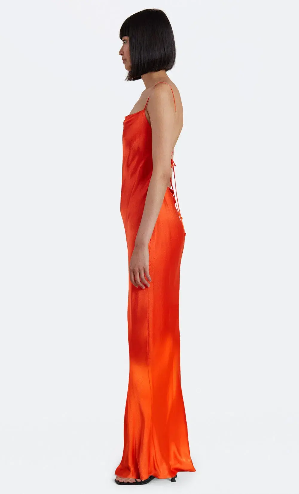 Bec & Bridge Lorelai Bias Cut Tie Cross Over Maxi Dress Fire Red Size AU 8 - Image 2