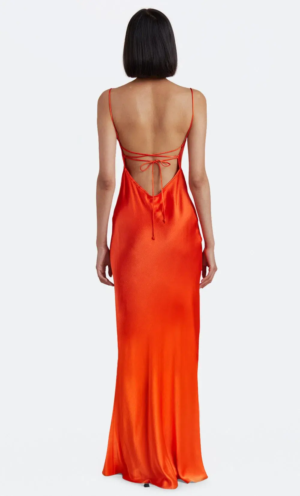 Bec & Bridge Lorelai Bias Cut Tie Cross Over Maxi Dress Fire Red Size AU 8 - Image 3