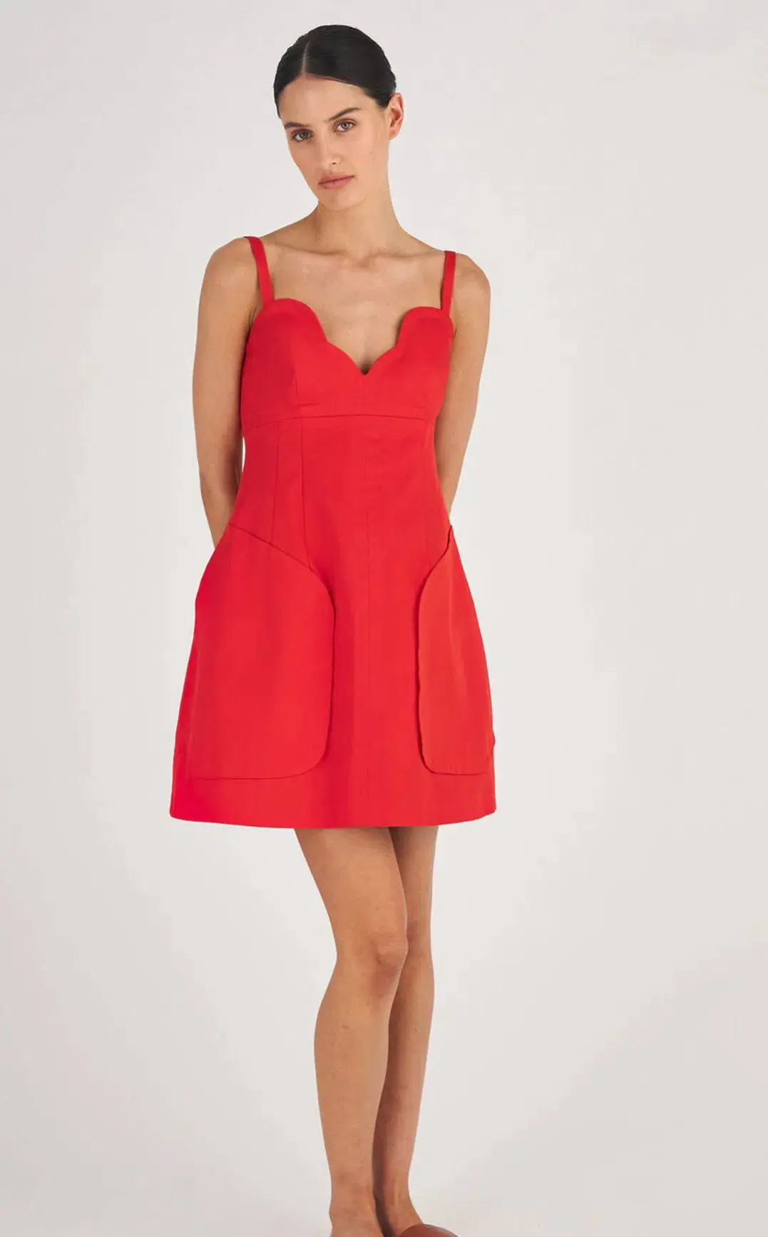 Oroton Short Scallop Dress Red Size AU 12 - Image 1