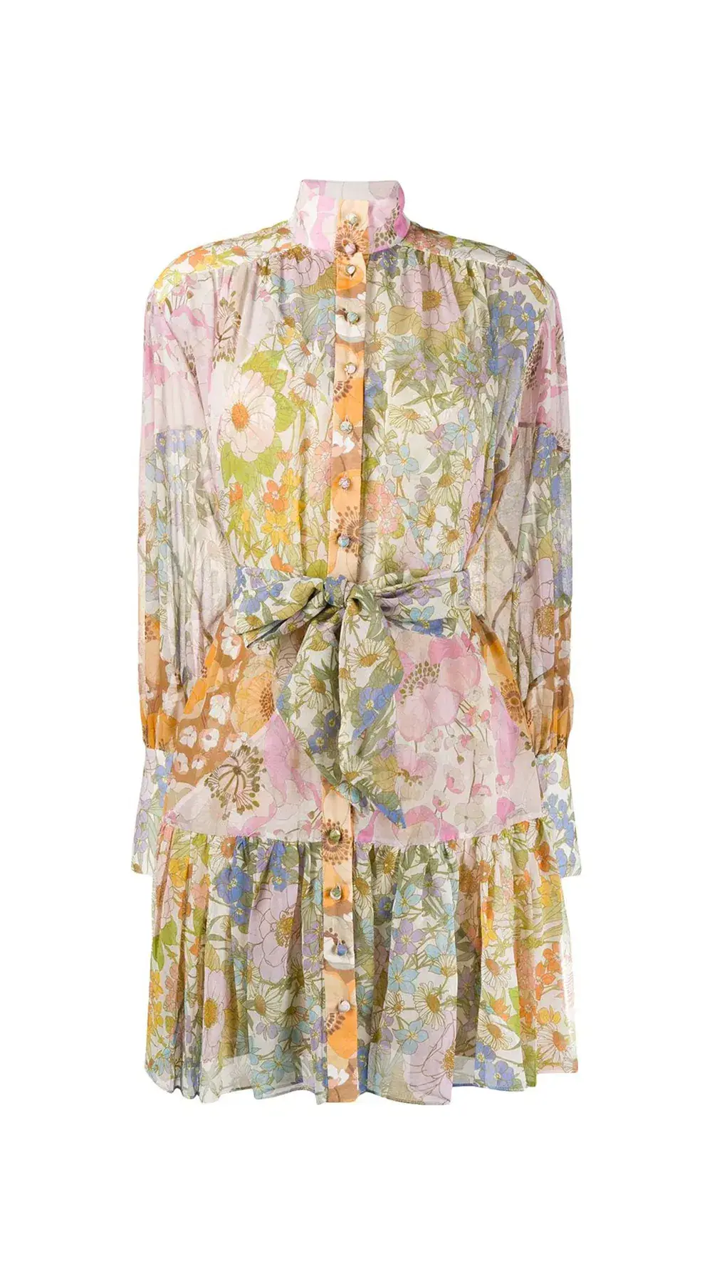 Zimmermann Super Eight Lantern Mini Dress Floral Multi Color Size 1 / AU 10 - Image 5