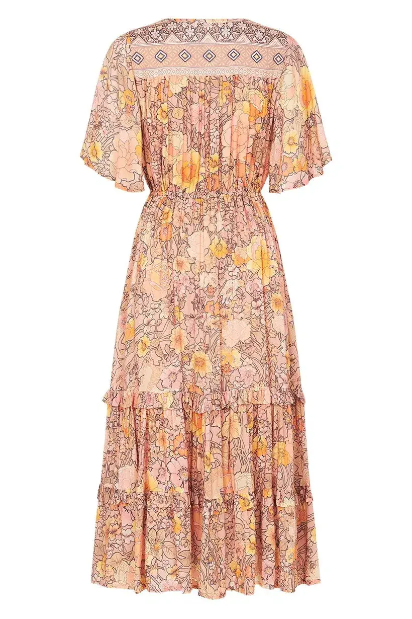 Spell & The Gypsy Amethyst Garden Party Dress Peach Size XS / AU 6 - Image 6