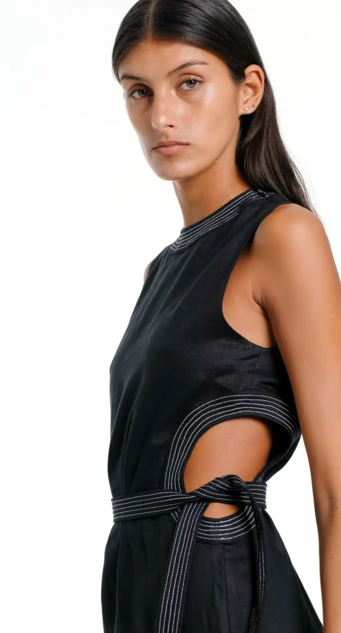 Sir the Label Vilma Cut Out Midi Dress Black Size 1 / AU 8 - Image 3