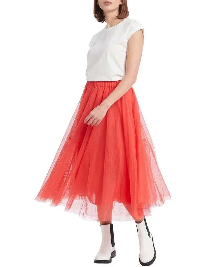 Marcs Tulle Skirt Pink Coral Size AU 14 - Image 1