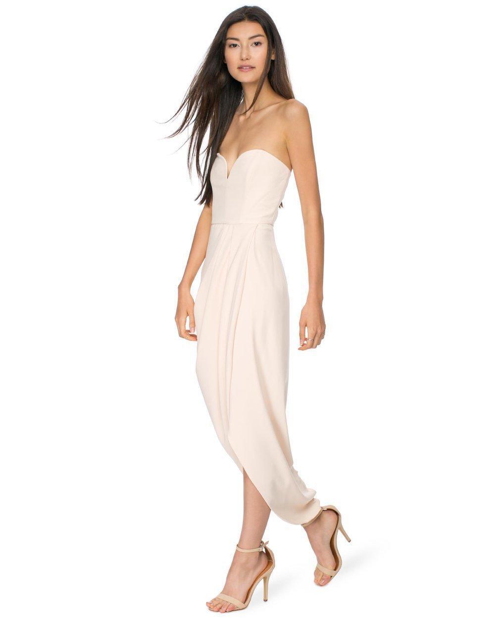 Shona Joy Nude Core 'U' Bustier Draped Dress Ballet for rent on The Volte - main image