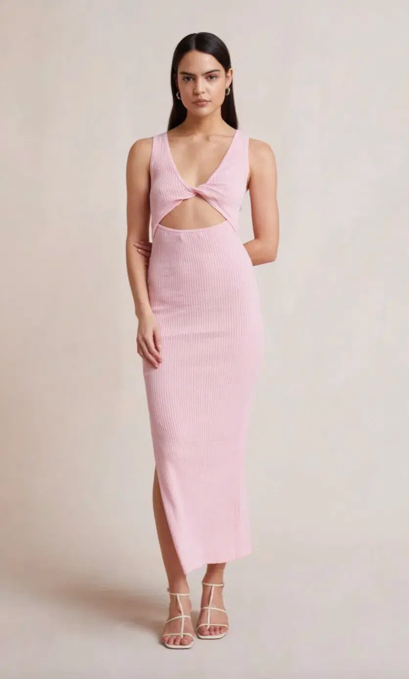 BEC & BRIDGE CANDY PINK RIVIERA MIDI DRESS - SIZE 10 AU/6 US (RRP $260) for rent on The Volte - main image