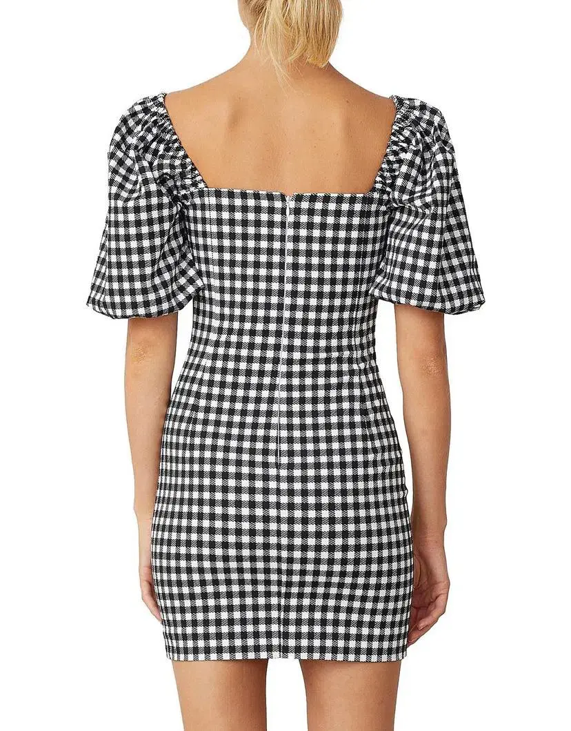 Bec & Bridge Check It Out Mini Dress Black Print Size 2 / AU 6 - Image 5