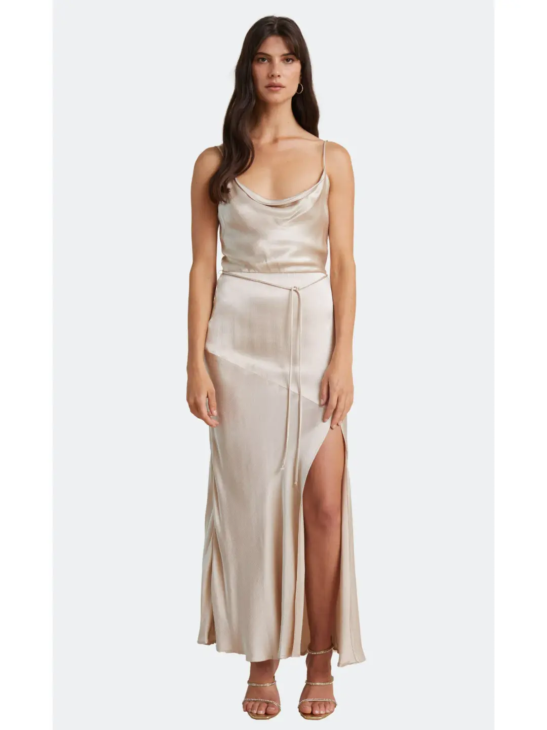 Bec & Bridge Moon Dance Midi Dress Sand Size AU 6  for rent on The Volte - main image