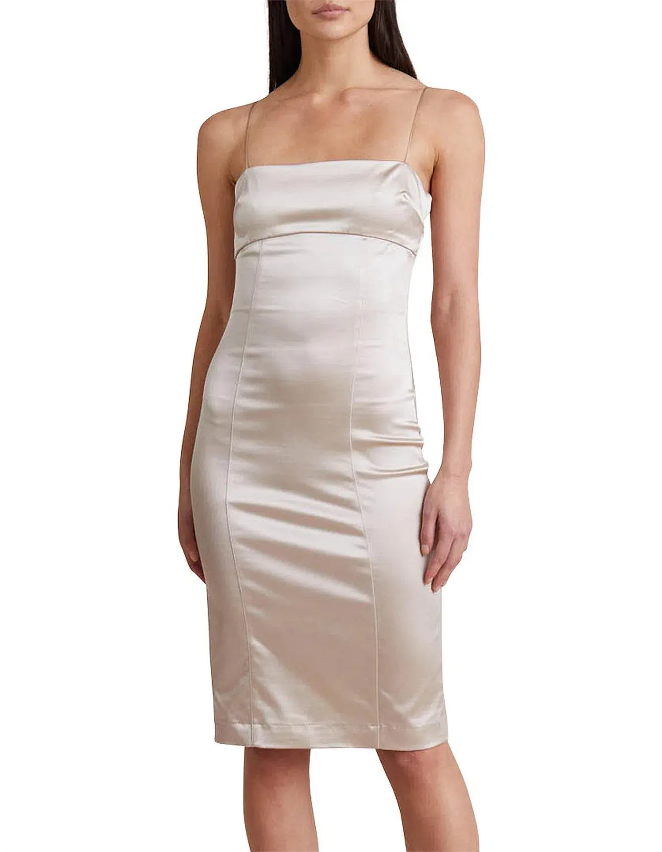 Bec & Bridge Champagne Heathers Midi Dress Beige Size 4 / AU 8 - Image 1