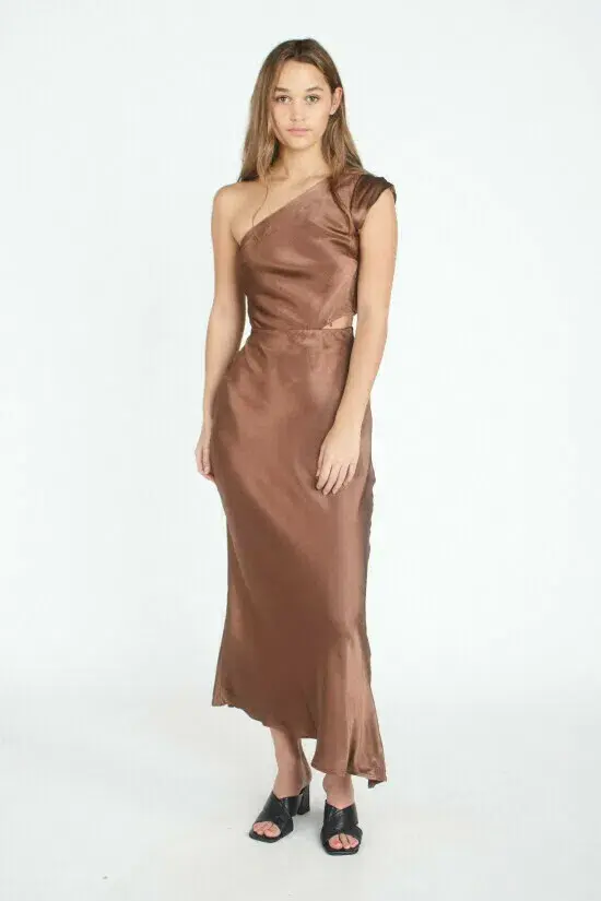 Bec & Bridge Cherry Delphine Asym Midi Dress Size 4 / AU 8  for rent on The Volte - main image