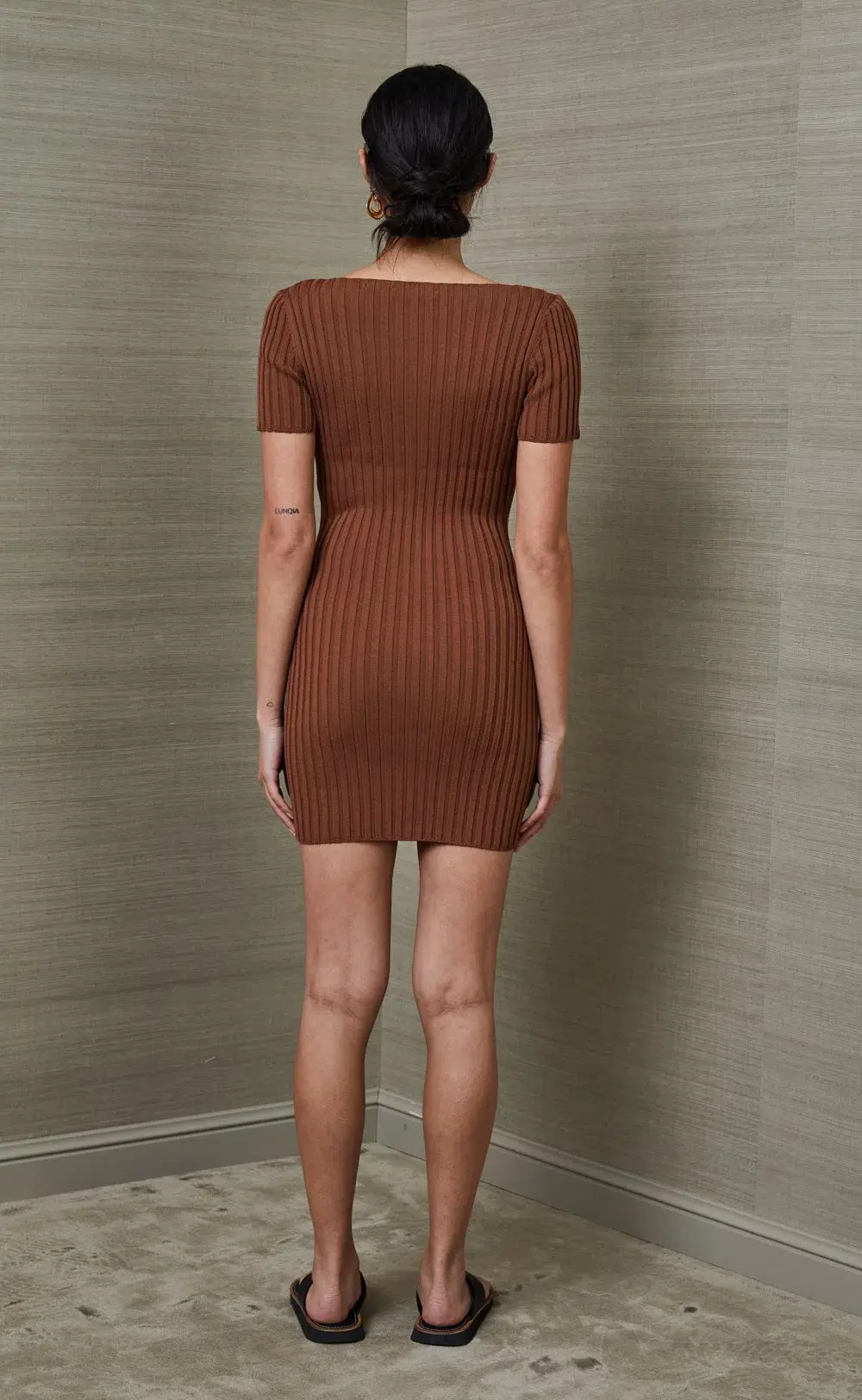 Bec & Bridge Deja Vu Mini Dress Chocolate Size 4 / AU 8 - Image 4