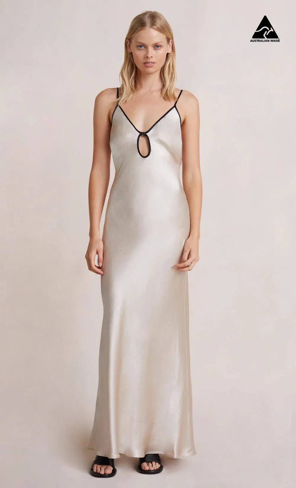 BEC & BRIDGE SAND KARA KEYHOLE DRESS - SIZE 10 AU/6 US (RRP $280) for rent on The Volte - main image
