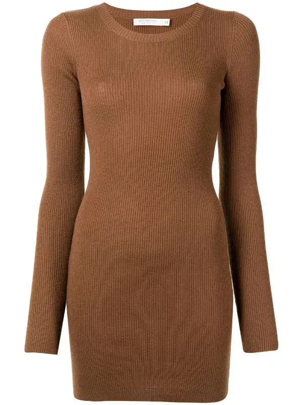 Bec & Bridge Freya L/S Mini Dress Chocolate Size 10  for rent on The Volte - main image