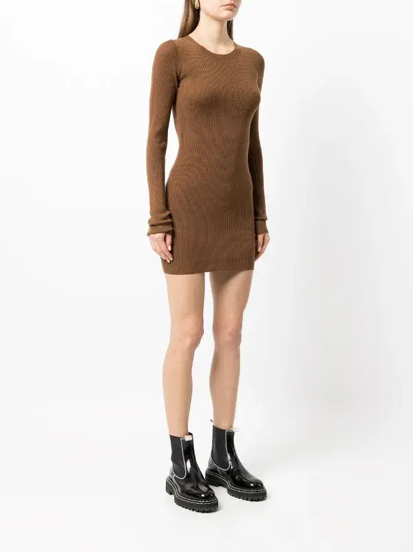 Bec & Bridge Freya L/S Mini Dress Chocolate Size 10  - Image 2