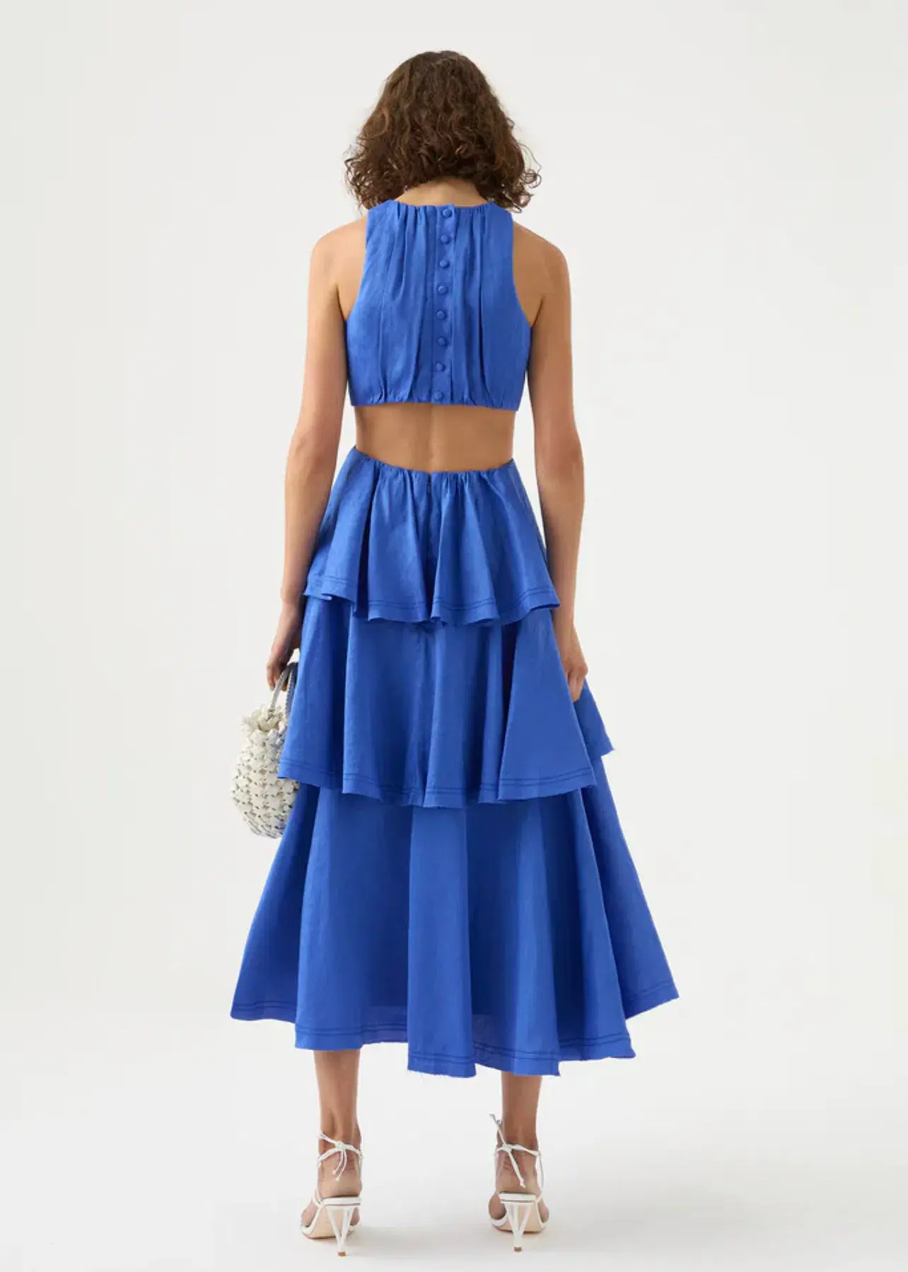 Aje Wave Cut Out Ring Midi Dress Blue Size 6 / XS - Image 2