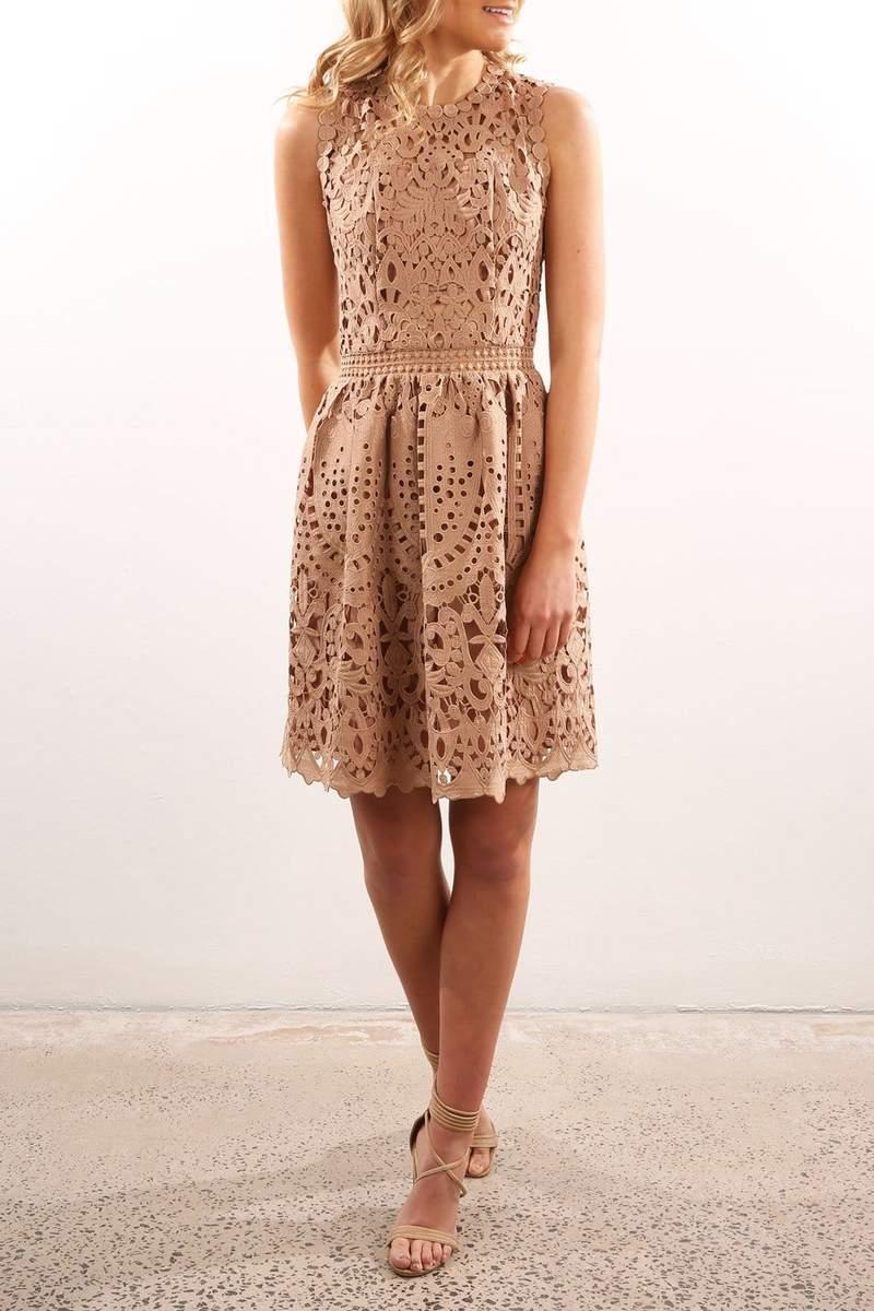 Ministry Of Style Lush Lace Dress Mocha Size 8 - Image 1