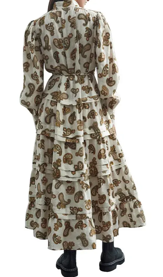 Alemais Mia Midi Dress Cream Paisley Size 10 - Image 4