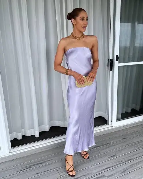Bec & Bridge Moon Dance Strapless Midi Dress Lilac Size 8 / S - Image 1