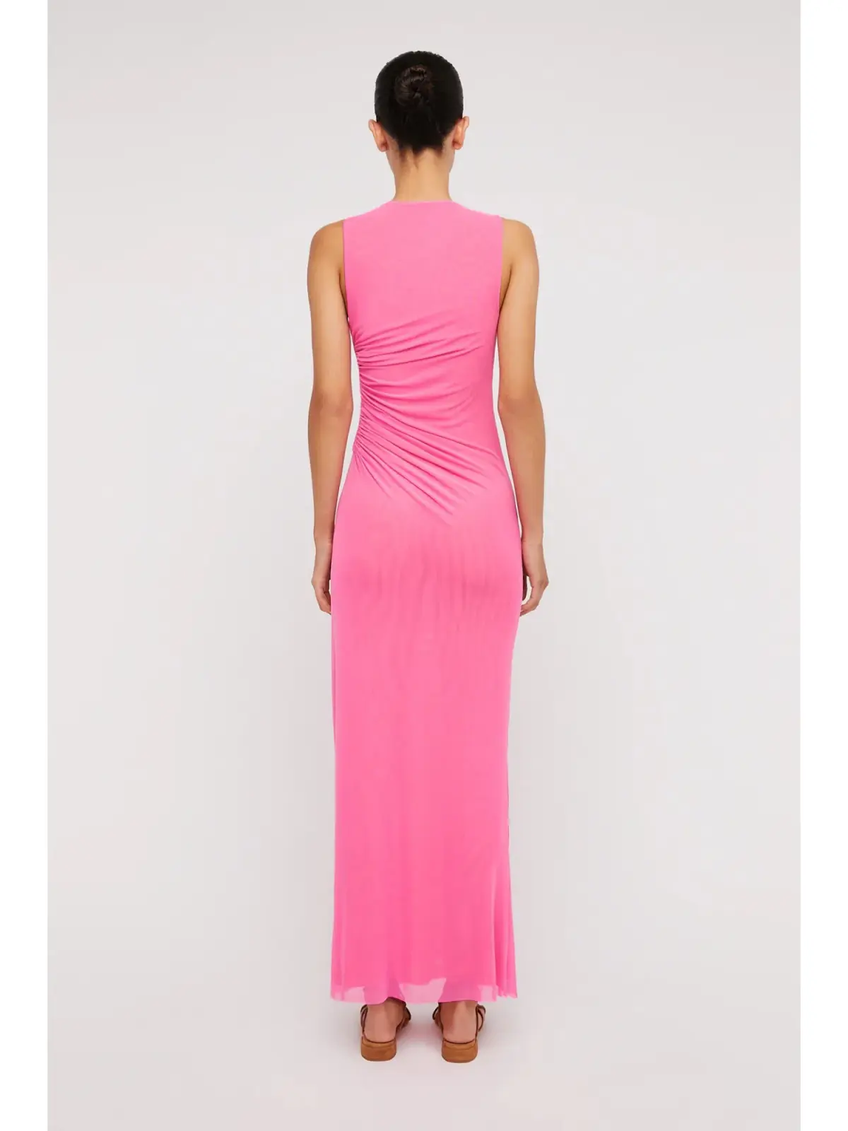 Scanlan Theodore Italian Mesh Gathered Dress Pink Size AU 6 - Image 3