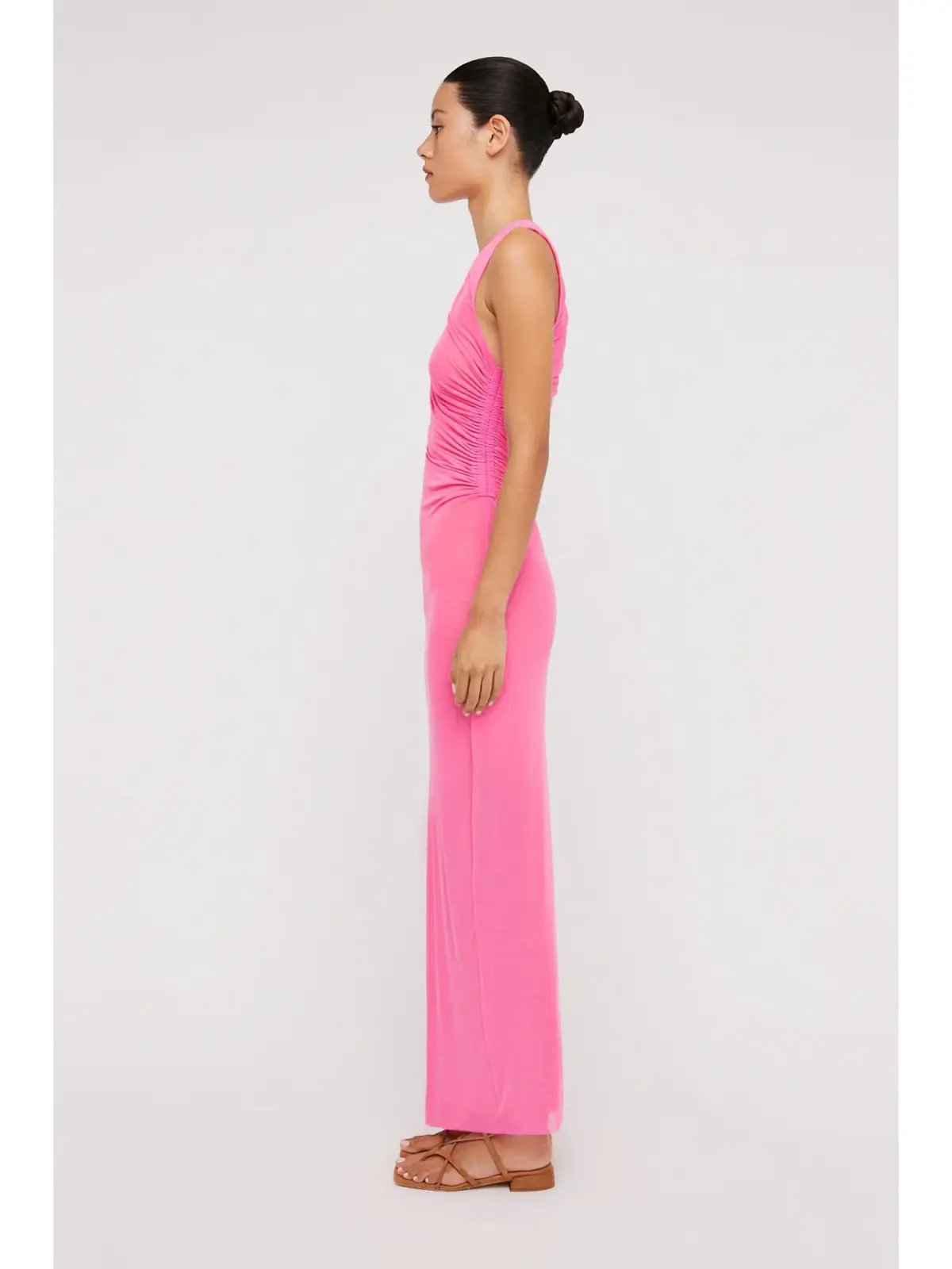 Scanlan Theodore Italian Mesh Gathered Dress Pink Size AU 6 - Image 2