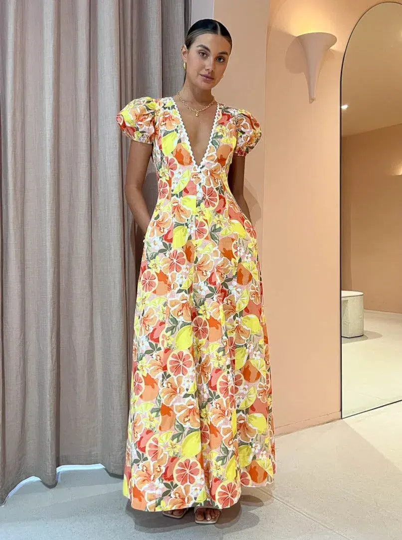 By Nicola S/S Wavy Maxi Dress Multi Print Size 6 - Image 1
