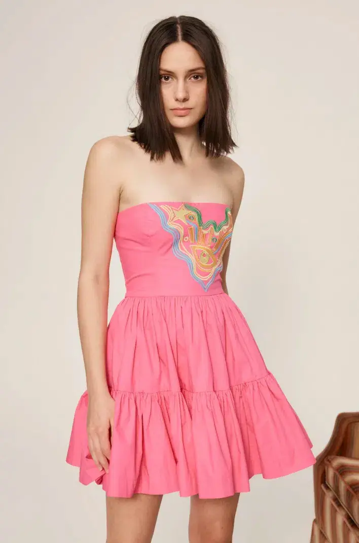 Alemais Celeste Mini Dress Pink Size 6 - Image 2