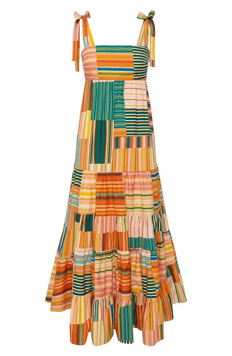 Alemais Sloane Tiered Midi Dress Multi Size 14 - Image 3