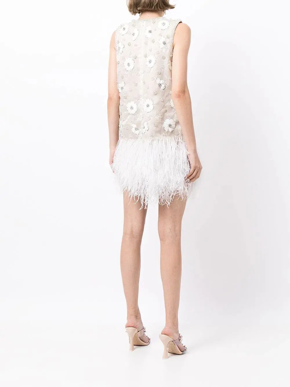 Rachel Gilbert Mave Floral Embroidered Mini Dress White Size 0/AU 6 - Image 2