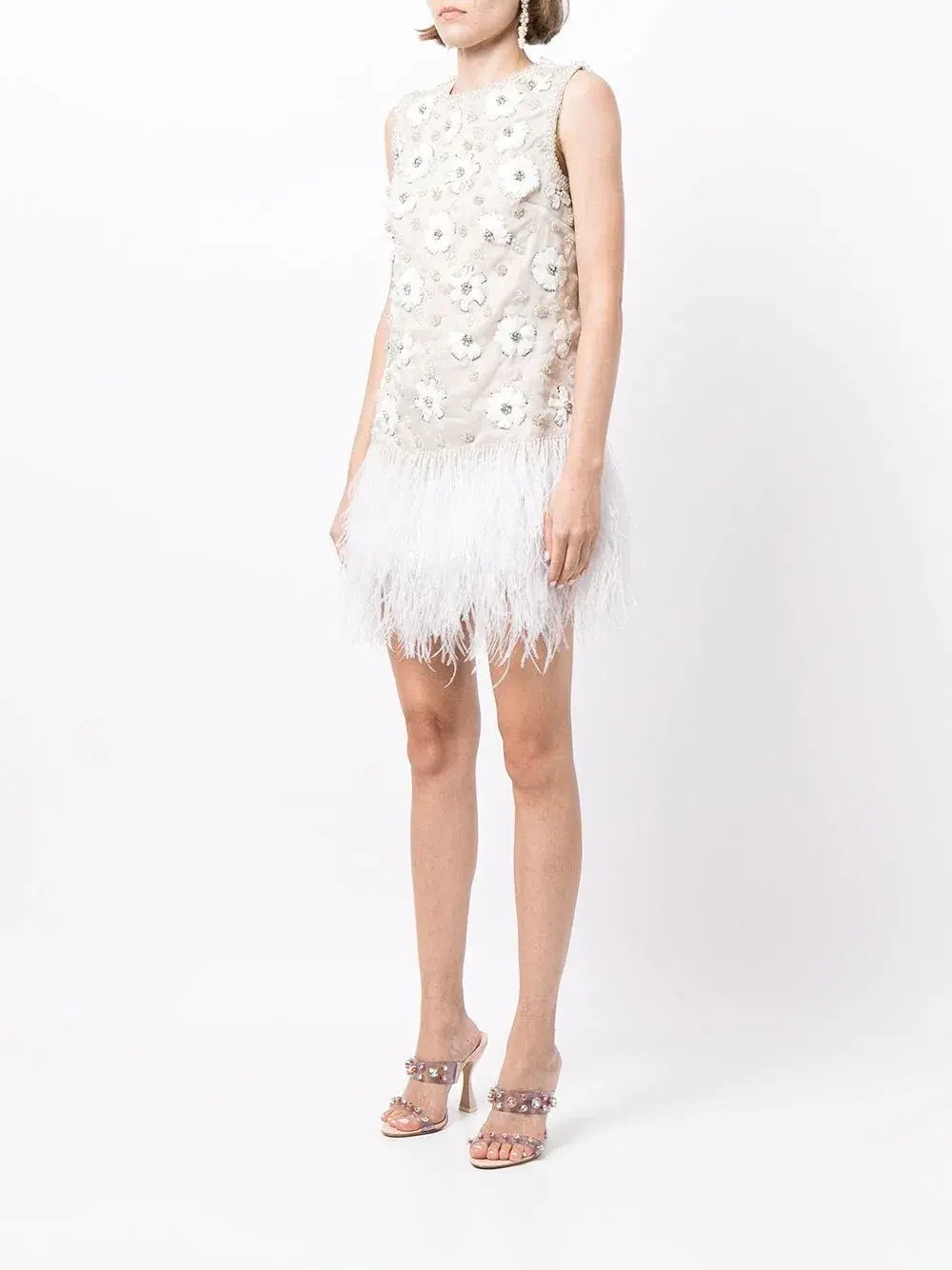 Rachel Gilbert Mave Floral Embroidered Mini Dress White Size 0/AU 6 - Image 1