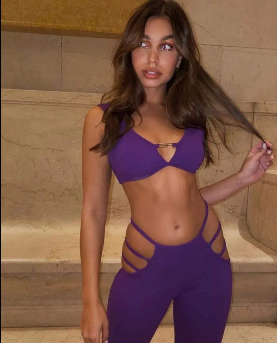 I. AM. GIA Lucid Crop Top & Pants Set Purple Size S/AU 8 - Image 5