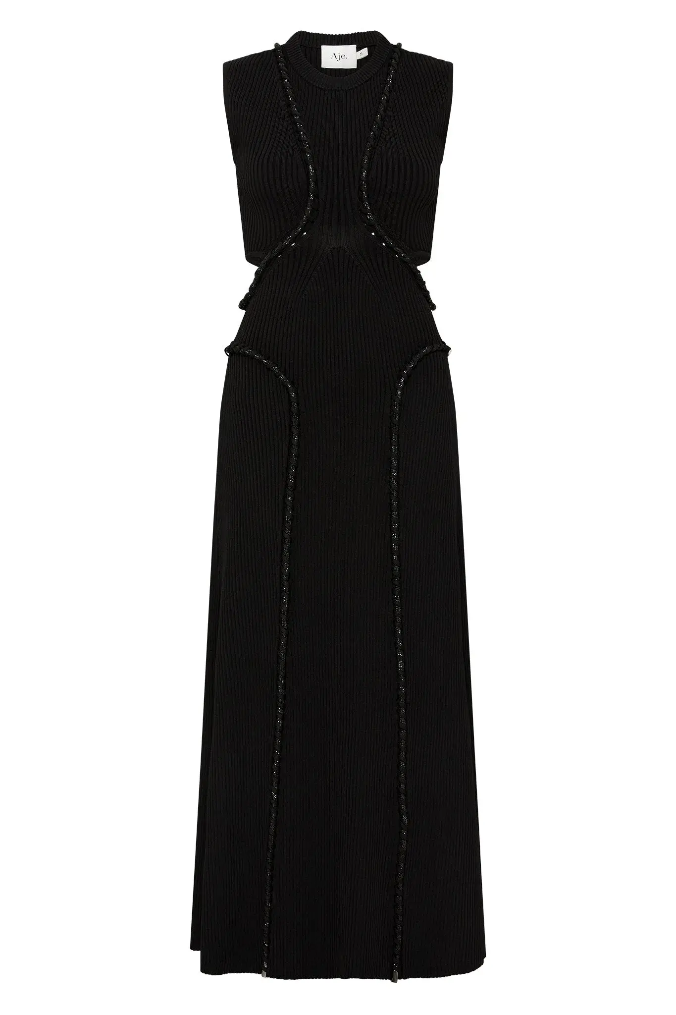 Aje Arp Cut Out Knit Midi Dress Black Size XS/Au 6 - Image 5