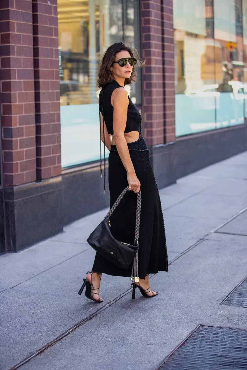 Aje Arp Cut Out Knit Midi Dress Black Size XS/Au 6 - Image 4