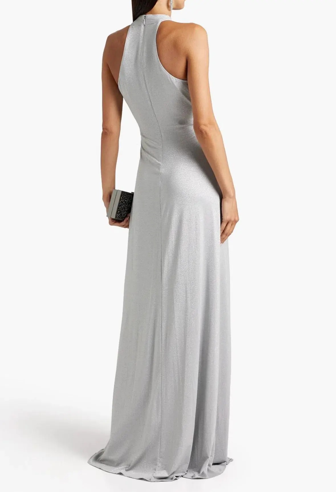 Halston twisted cutout metallic gown Grey Size AU 6 - Image 2