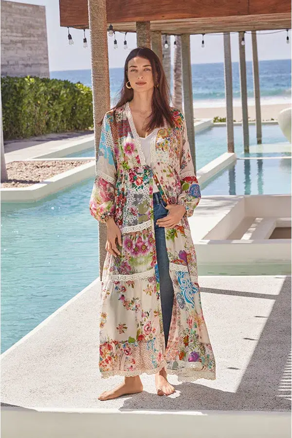 Johnny Was Milana Dress w/ Slip Floral Size M/AU 10 - Image 2