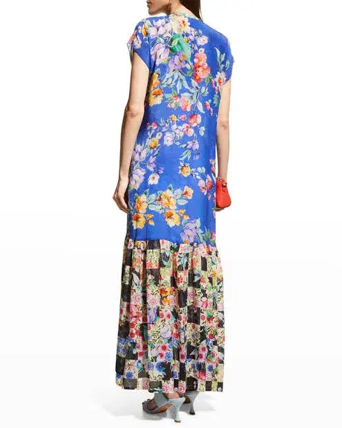 Johnny Was Sky Flower Alba Dress W / Slip Size XL/Au14 for rent on The Volte - main image