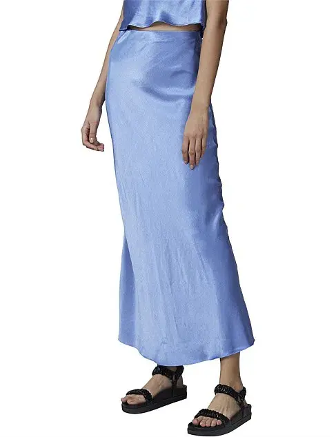 Bec & Bridge Delphine Cornflower Midi Skirt Blue Size AU 14 - Image 1
