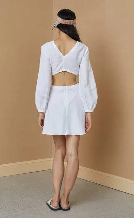 Bec & Bridge Madeline Mini Dress Ivory White Size AU 10 - Image 3