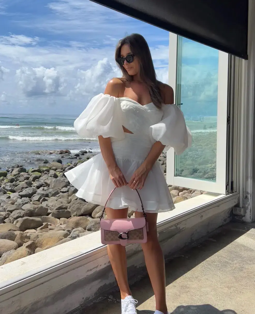 Aje Myriad Cut Out Mini Dress in White Size AU 8  for rent on The Volte - main image