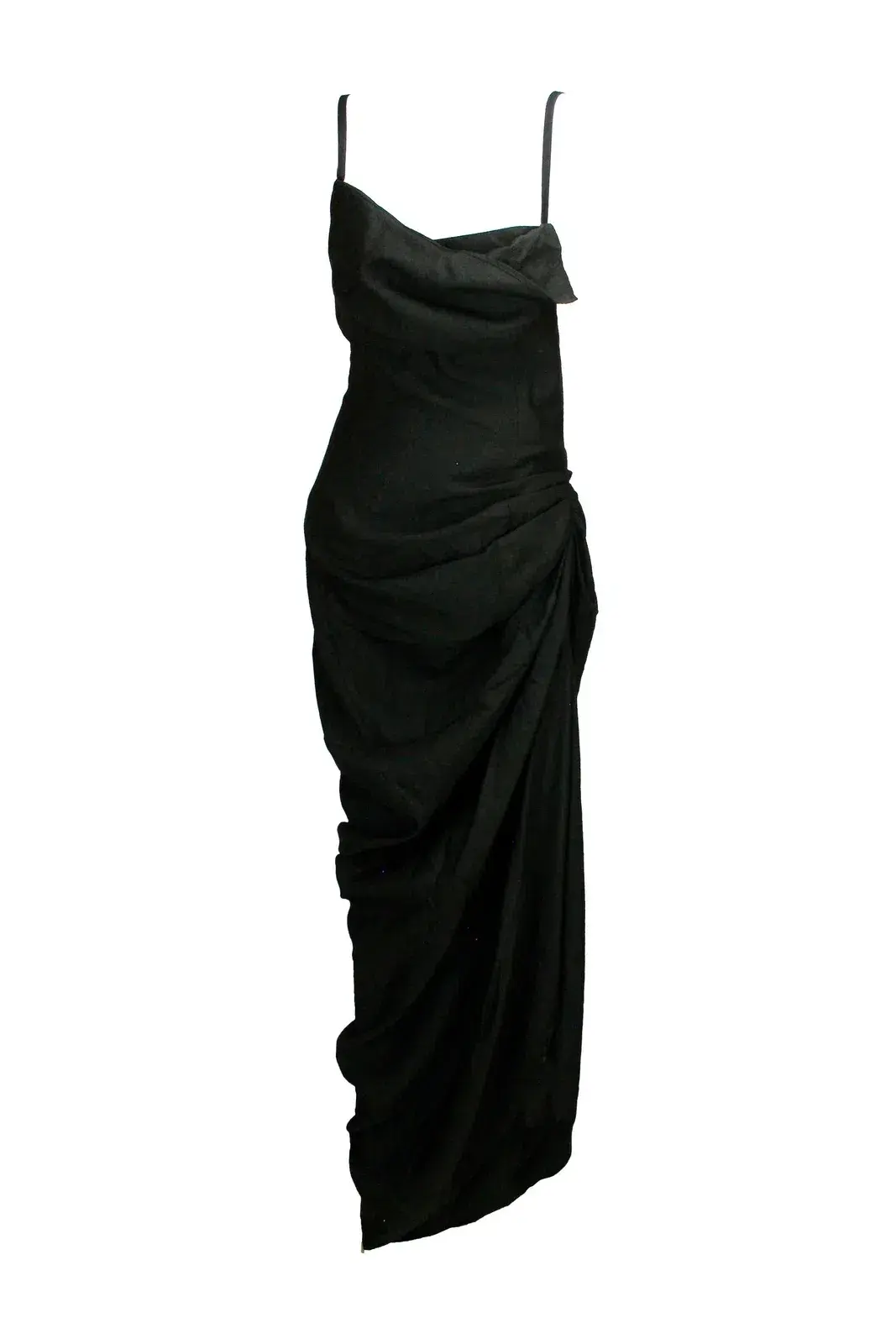 Jacquemus La Robe Saudade Asymmetrical Dress in Black Size 10 - Image 4