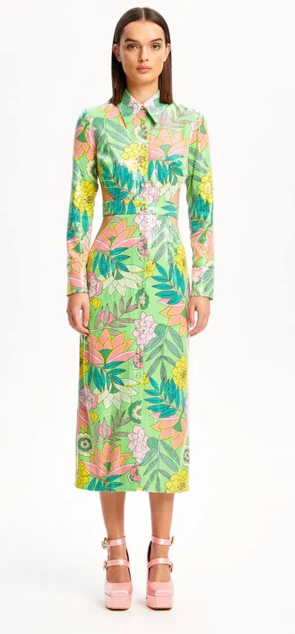 Alice McCall All That Glitters Cut Out Midi Dress Print Size 8 / S - Image 1