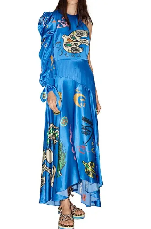 Alemais Soleil One Shoulder Midi Dress Blue Size 6 - Image 5