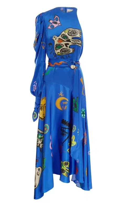 Alemais Soleil One Shoulder Midi Dress Blue Size 6 - Image 6