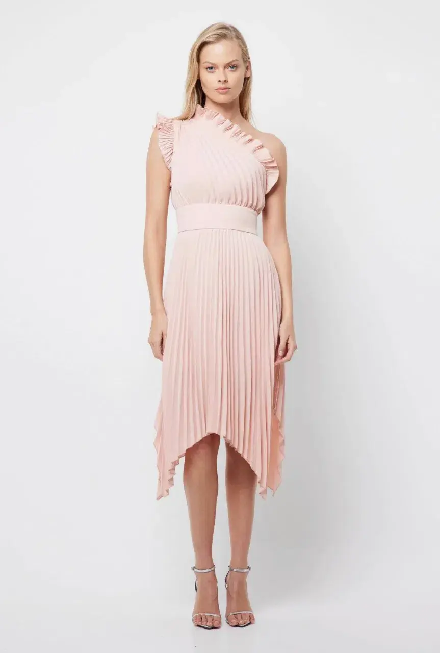 Mossman The Lady Like Midi Dress in Blush Size 16 - Image 1