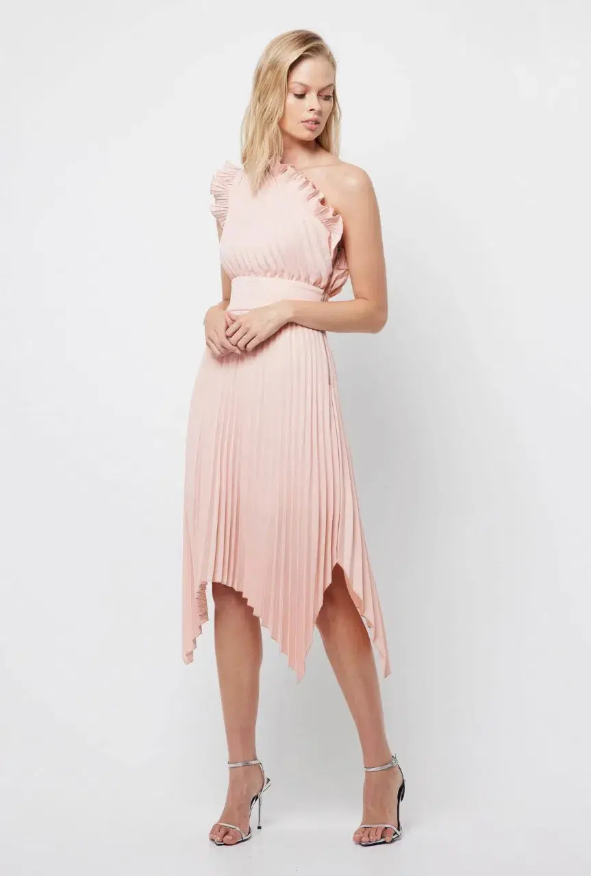 Mossman The Lady Like Midi Dress in Blush Size 16 for rent on The Volte - main image
