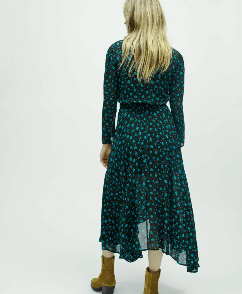 Maje Rayemia V-neck midi floral Black Size 38 / AU 10 - Image 2