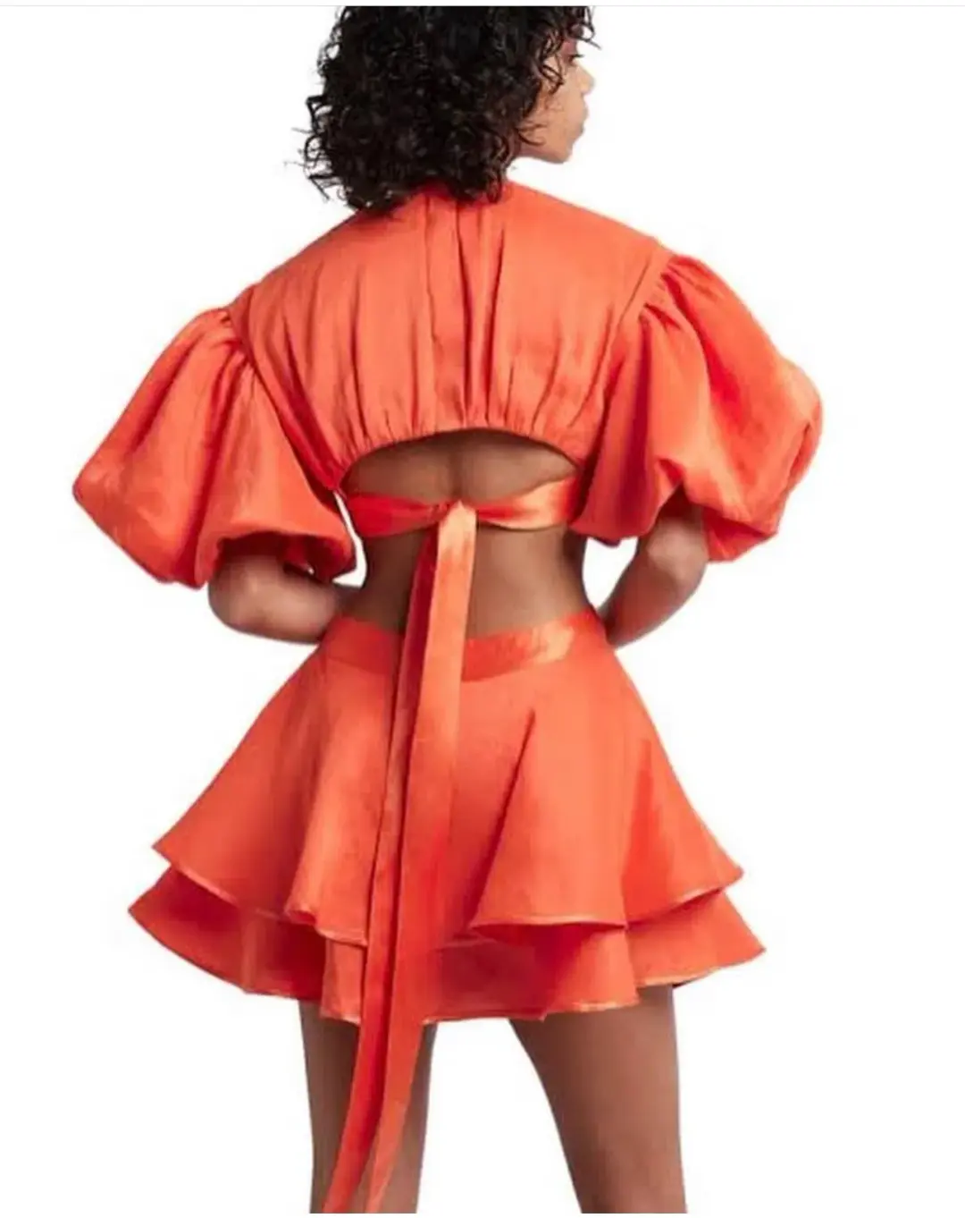 Aje Gracious Cut Out Mini in Saffron Red Size AU 6 for rent on The Volte - main image