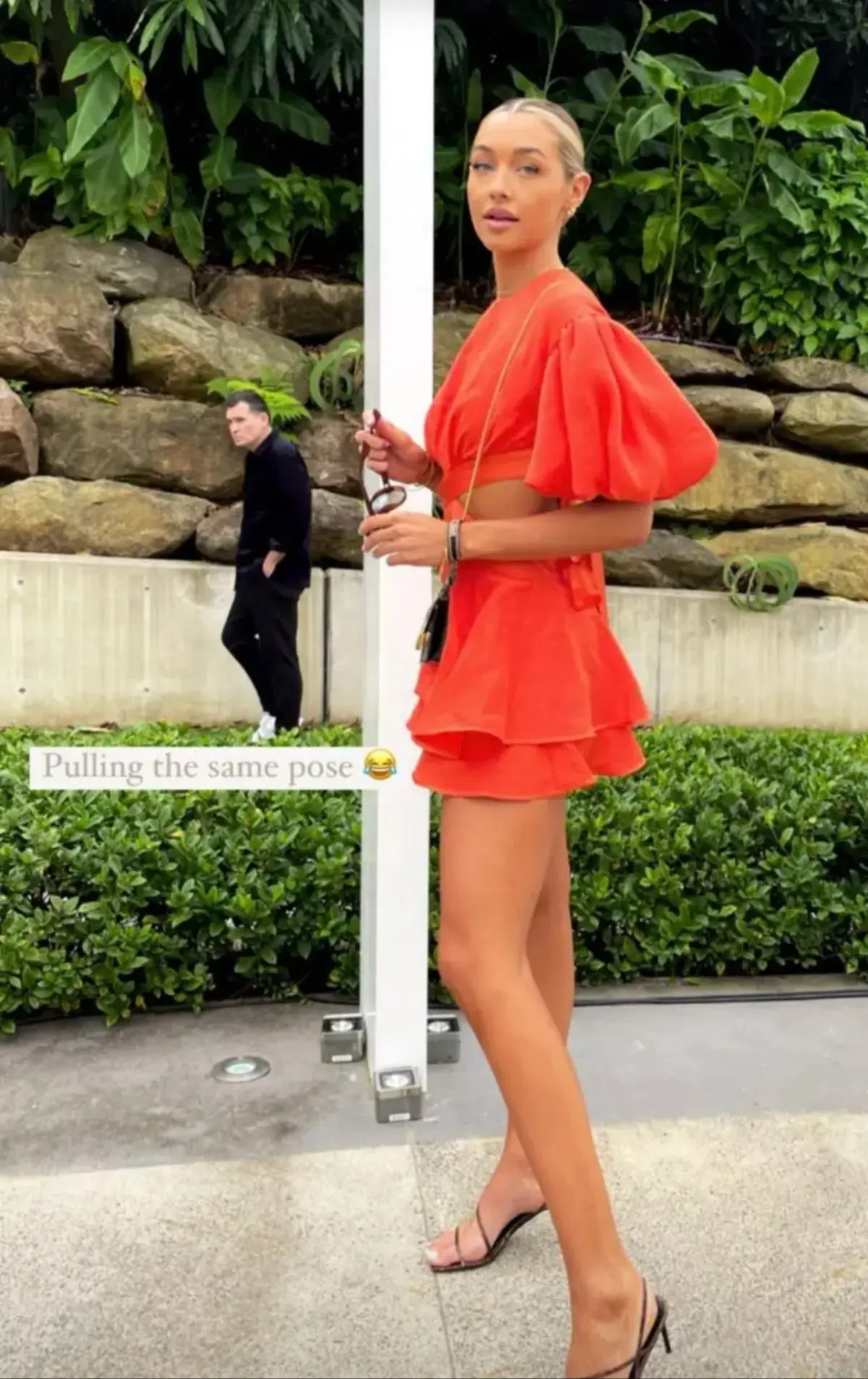 Aje Gracious Cut Out Mini in Saffron Red Size AU 6 - Image 4